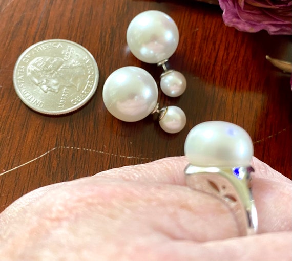 Stunning Pearl And Sterling Silver Boho Set Ring … - image 6