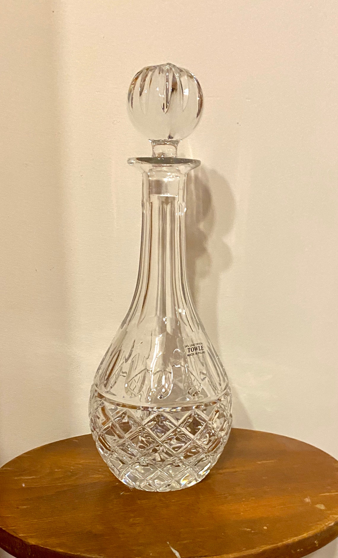 Vintage Towle Crystal Decanter Made in Poland Heavy Weight 24% | Etsy