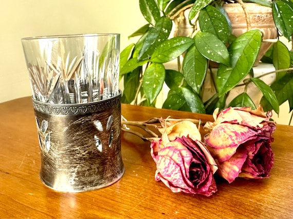 Antique Imperial Russian Silver 84 Glass Holder Sterling Silver