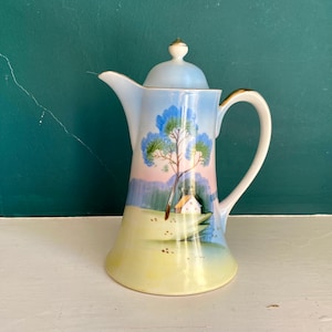 Antique Victorian Chocolate Or Coffee Pot Lidded Nippon Japan Early 1900s