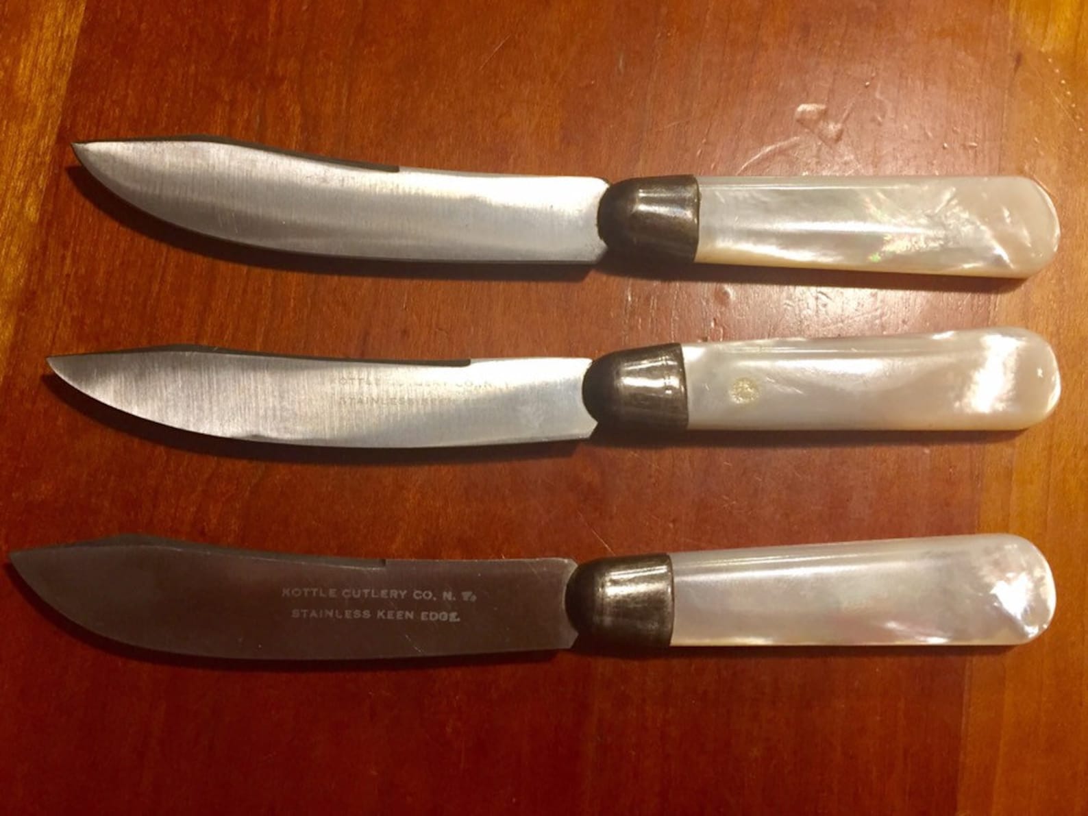 Antique Fruit Knives Set of 3 Pearl Handles Sterling Silver Etsy