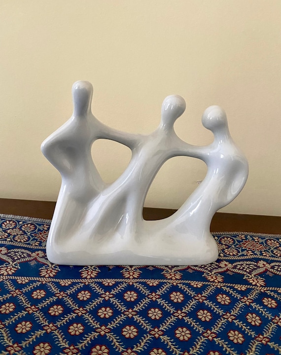 Naaman Israel White Porcelain Midcentury Modern Three Friends