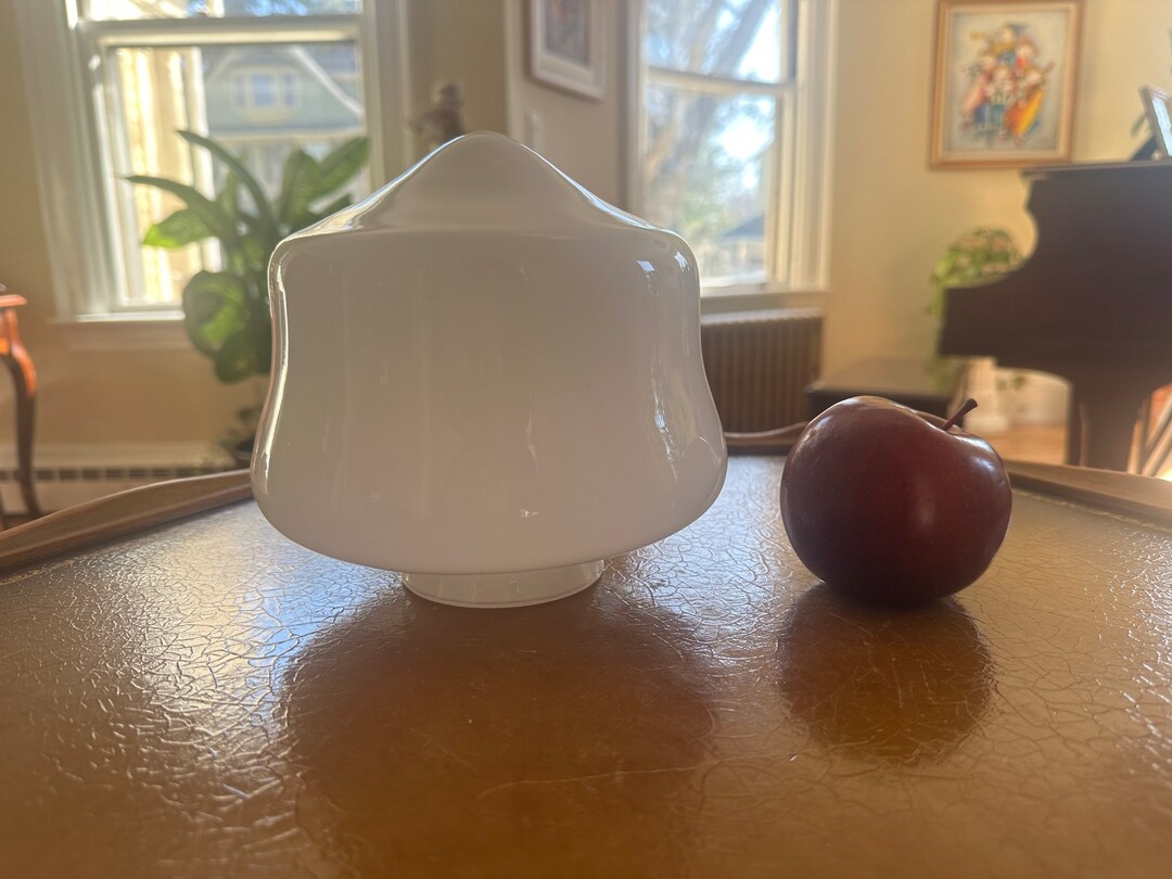 Vintage Opaline White Glass Lampshade Globe Retro Vintage Lighting Milk