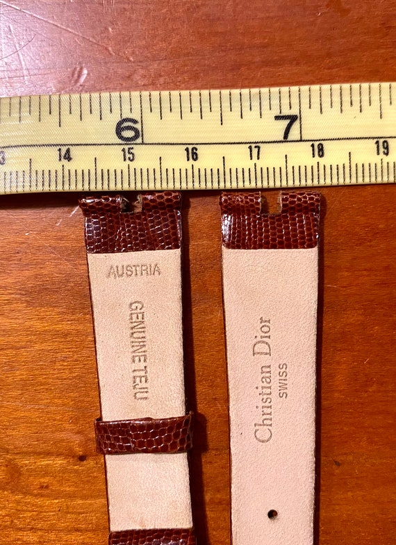 Authentic Christian Dior Tigu Leather Watch Band Strap Cognac