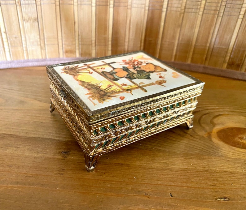 1973 Schmid Bros. Inc. Japan Hummel Music Box Ormolu Brass Etsy