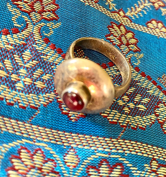 Vintage Garnet And Sterling Silver Boho Ring 925 … - image 4
