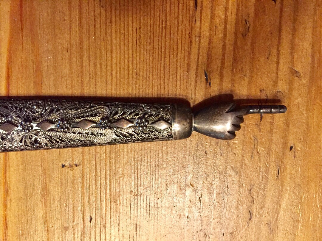 Jewish Torah Pointer, Sterling Silver Yad Torah Pointer, Bar Mitzva ...