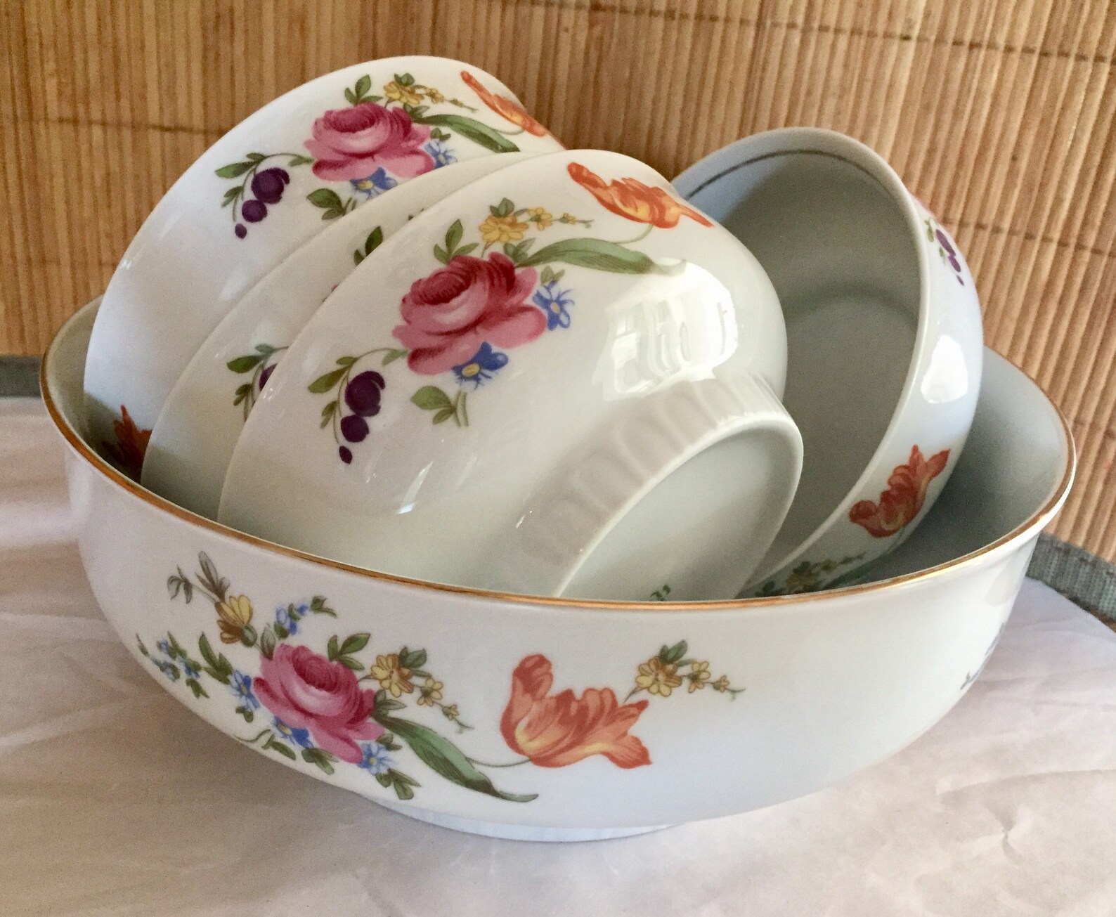 Porcelain Salad Bowl Set Henneberg Porzellan 1777 German Etsy