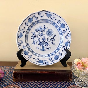 Antique Meissen Dinner Plate Blue Onion White And Blue 1880’s