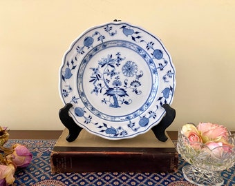 Antique Meissen Dinner Plate Blue Onion White And Blue 1880’s
