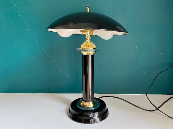 Vintage Table Lamp Midcentury Modern Mushroom Shape Flying Denmark Vintage Table Lamp Midcentury Modern, Saucer Shaped Lamp Shade