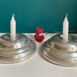 Towle Pewter Candlesticks 8725 Shabbat Candle Holders Vintage Pewter