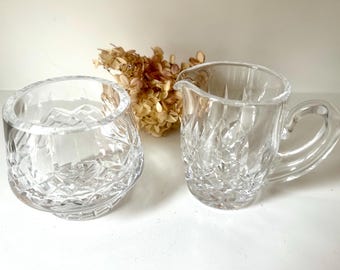 Ensemble de pots à crème et sucriers ouverts en cristal Waterford, motif Lismore, 2 pièces en cristal de collection signés vintage