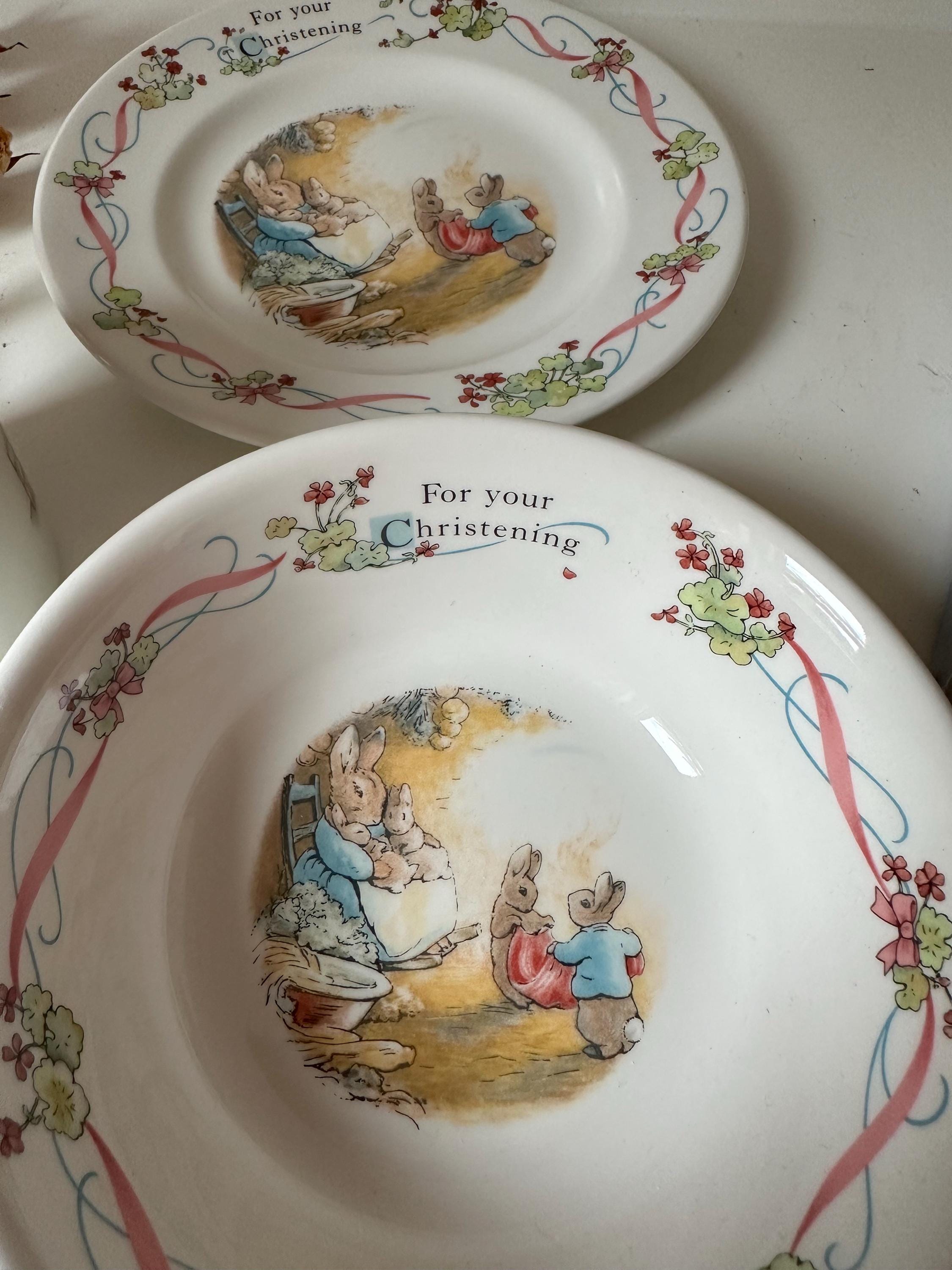 Wedgwood Peter Rabbit 3 Piece Christening Children Breakfast Set