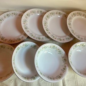 Johann Haviland Forever Spring Platinum Trimmed 8 Pieces Set Fine China Bavaria Germany