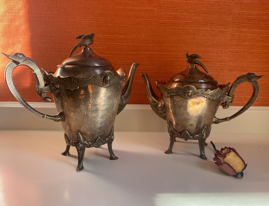 Antique Silver Rogers Smith & Co. New Haven Conn 1880 Footed Teapot and