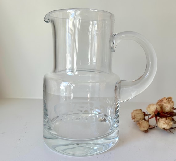 Vintage Tiffany & Co. Crystal Water Pitcher Jug With USA Hockey