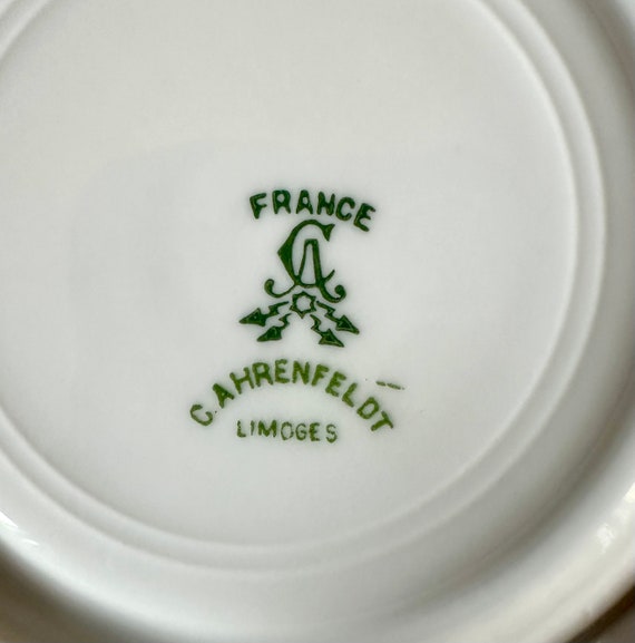アンティーク雑貨 Antique Plate C Antique C.ahrenfeldt Limoges France Bone China Saucer White Bone