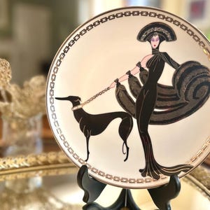 1993 Art Deco Plate Franklin Mint House Of Erte Rare Symphony In Black LE1079 8 1/8”