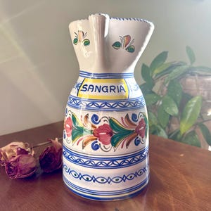 スペイン　陶器　手作り　手描き　ピッチャー スペイン陶器手作り手描きピッチャー