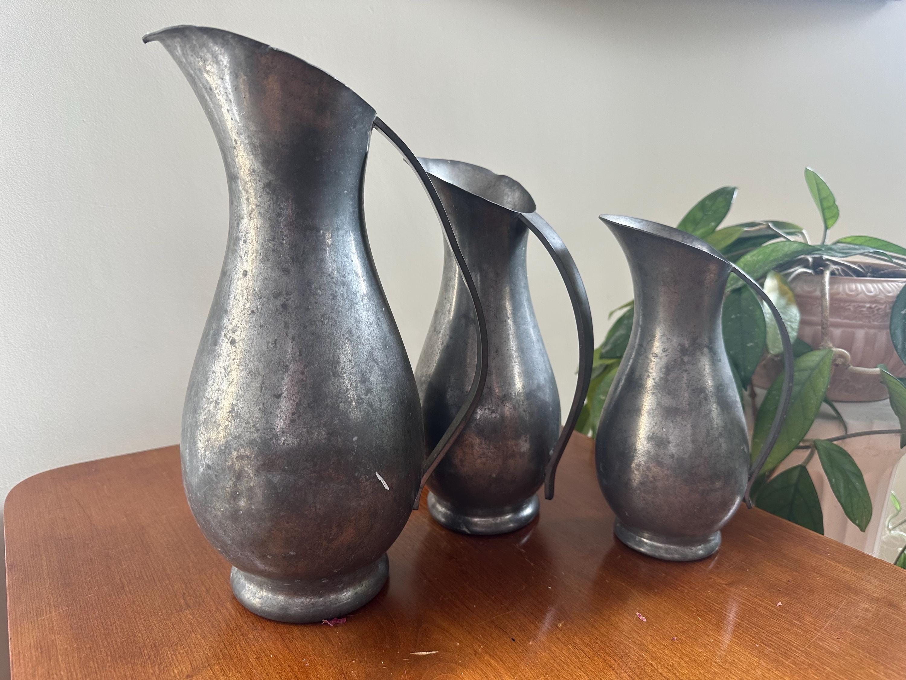 Royal Holland Pewter Pitcher Set: Mid-century Modern Kitchen Decor