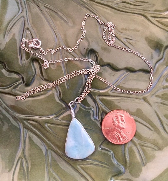 Genuine Larimar And Silver Pendant Necklace From … - image 4
