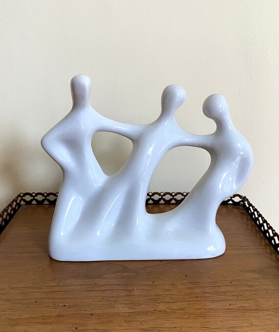 Naaman Israel White Porcelain Midcentury Modern Three Friends