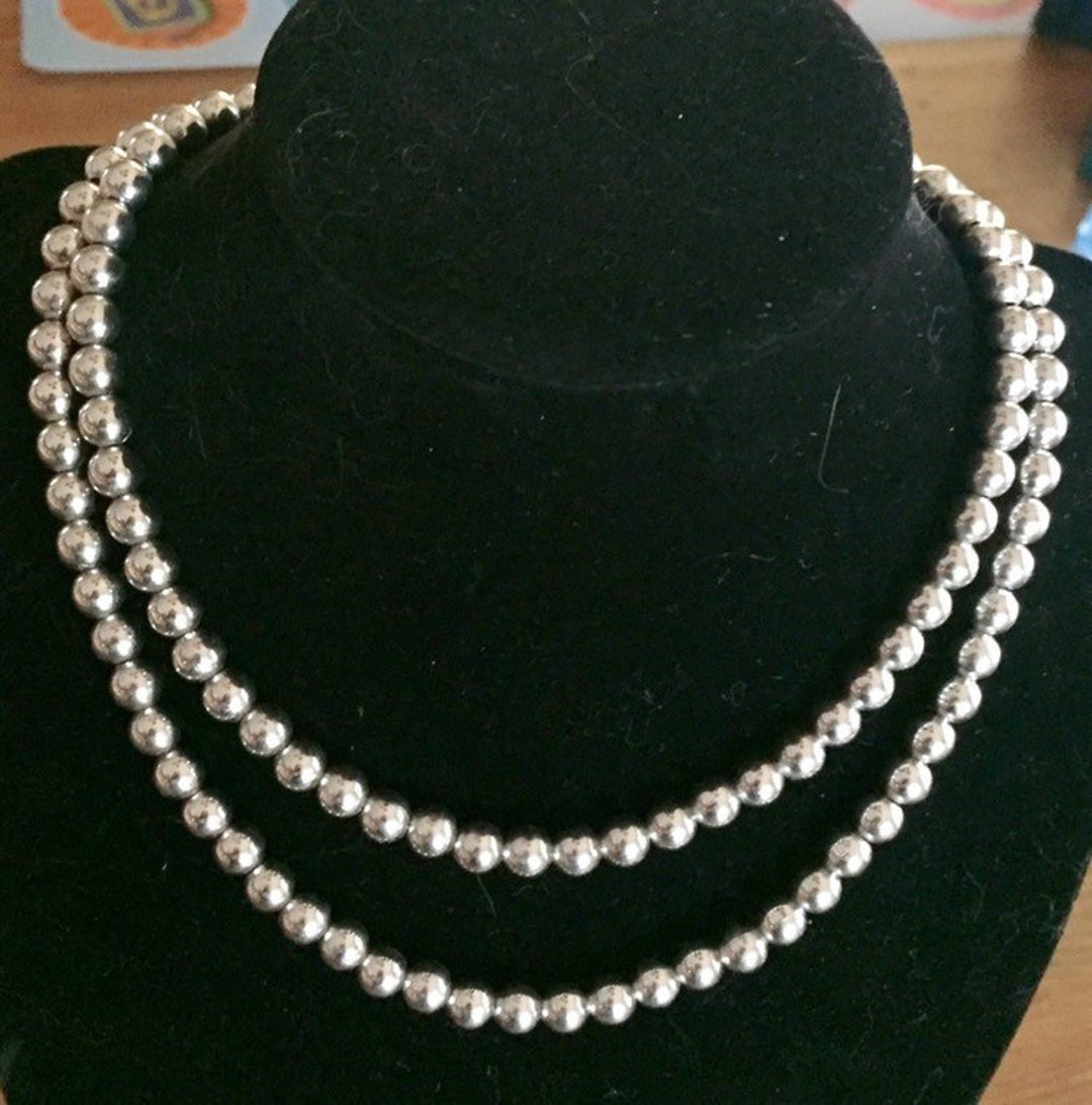 Vintage Napier Silver Tone Beads Necklace 30 - Etsy