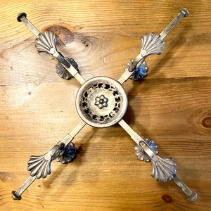 Antique Silver Plated Dish Cross Silver Trivet Adjustable