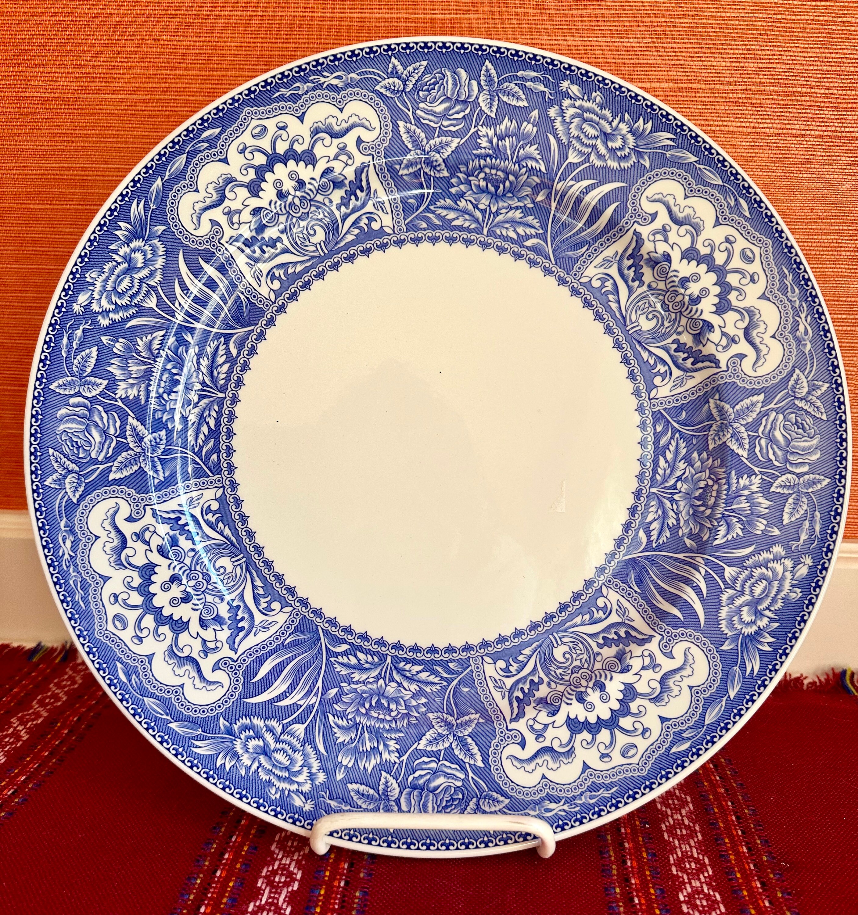 英国アンティークプレート　SPODE’S JEWEL 　27cmx2枚 Vintage the Spode Blue Room Collection Underglaze Print From a