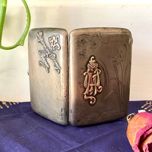 Russian Imperial 84 Silver And Gold Cigarette Case 1908-1926 MK Moscow Art Deco Antique TG26