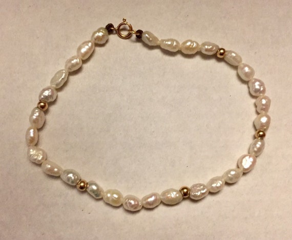 Freshwater Pearls and 14k Solid Yellow Gold Neckl… - image 7