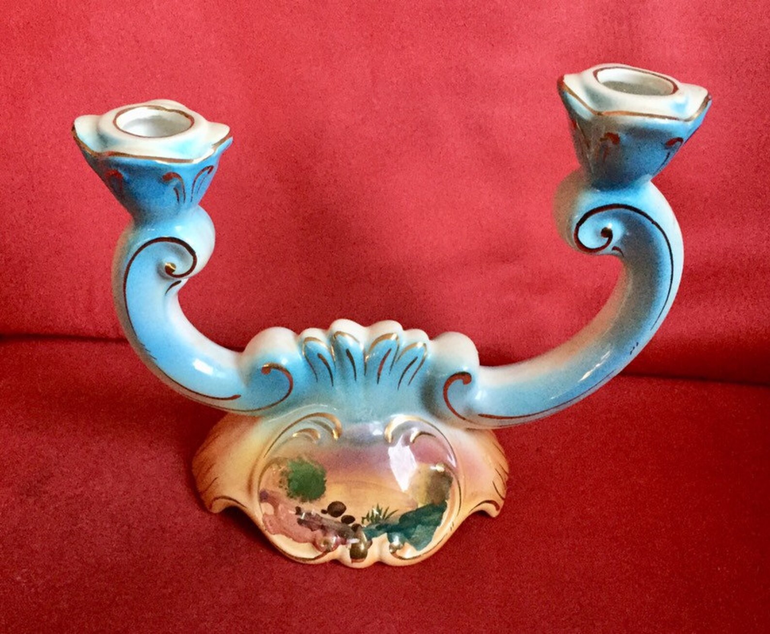 Vintage Double Candle Holder Elegant Pereira Valado Portugal Etsy