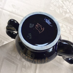 Vintage Porcelain Teapot Coffee Pot Dark Blue Cobalt 24K Gold Novgorod 1974 Russia USSR Hand Painted LS7 image 10