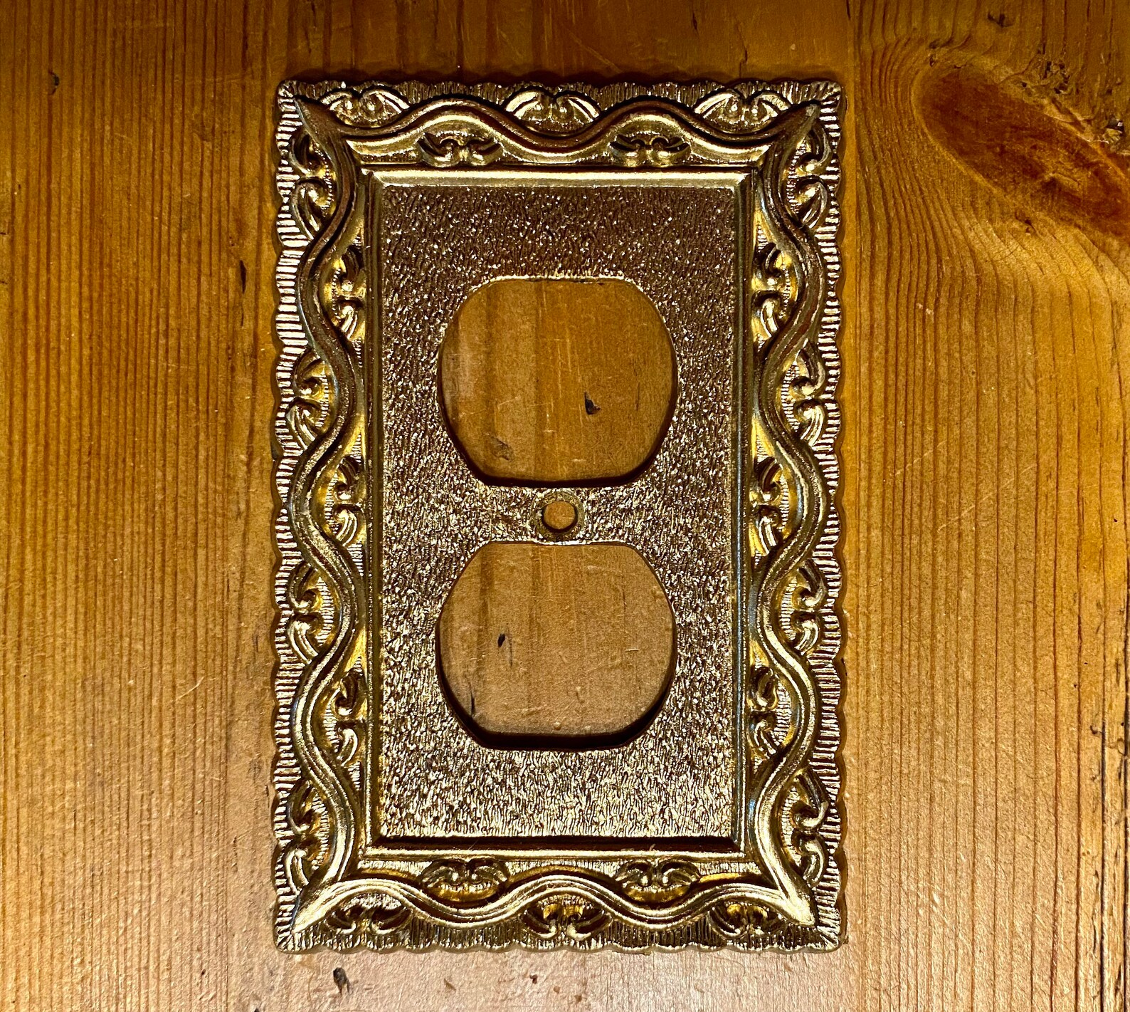 1970 Brass Electrical Outlets Cover Mid Century Ornate Etsy