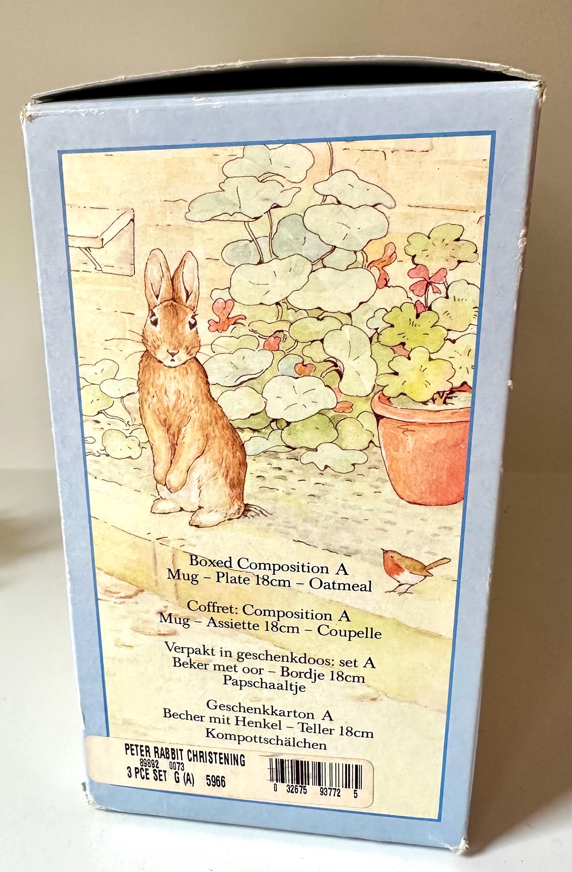 Wedgwood Peter Rabbit 3 Piece Christening Children Breakfast Set ...