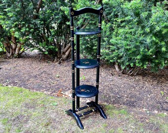Vintage Hitchcock Style Folding Muffin Stand Cake Stand Three Tier Victorian Tiered Etagere