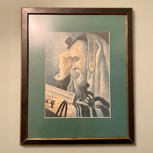 Morning Prayer By Monroe Reisman 19”x16” Framed Print Judaica