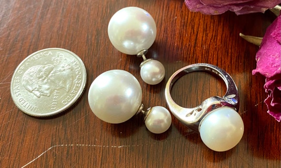 Stunning Pearl And Sterling Silver Boho Set Ring … - image 3