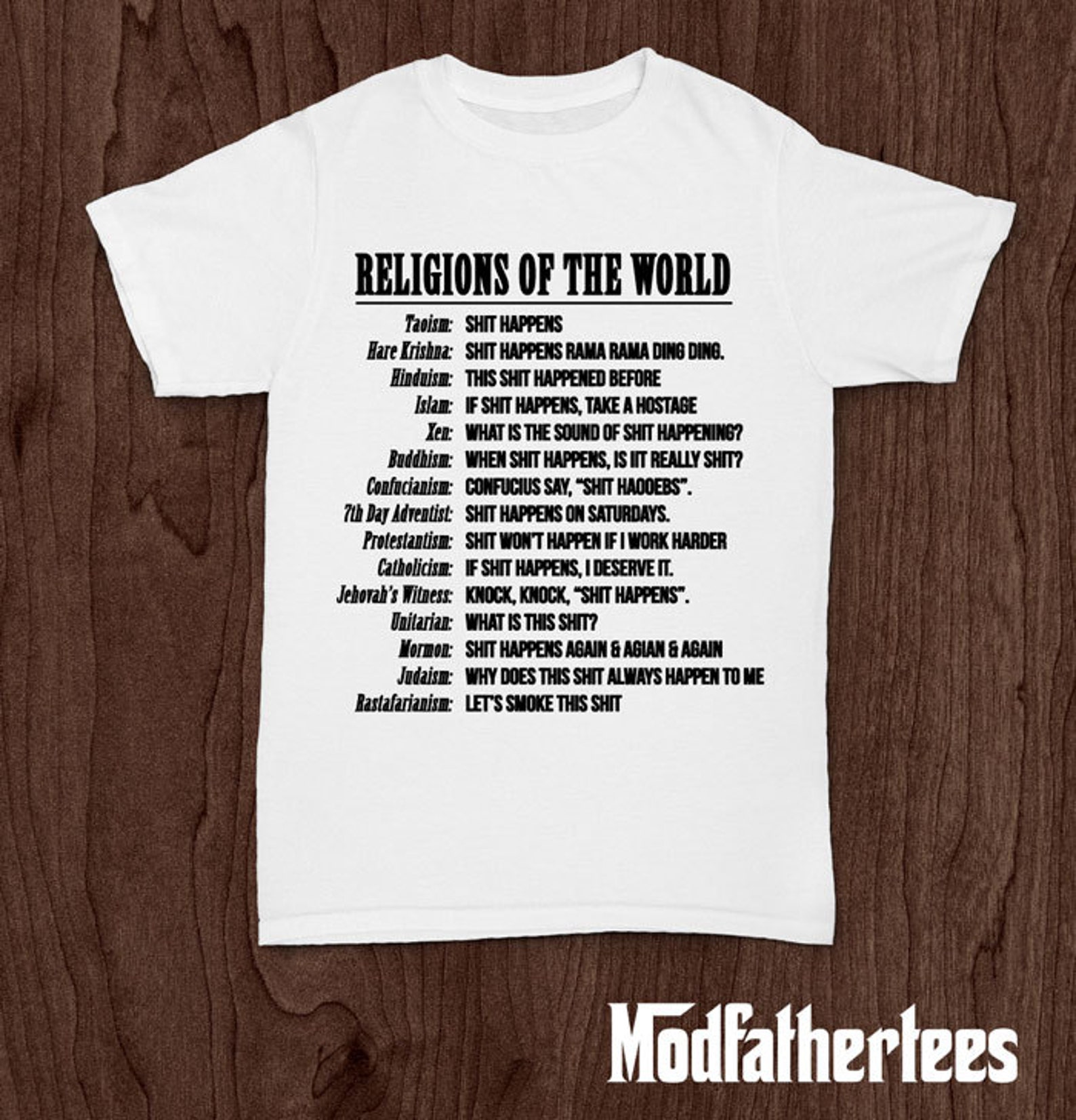 Religions of the world funny tshirt tee shirt tshirt Etsy