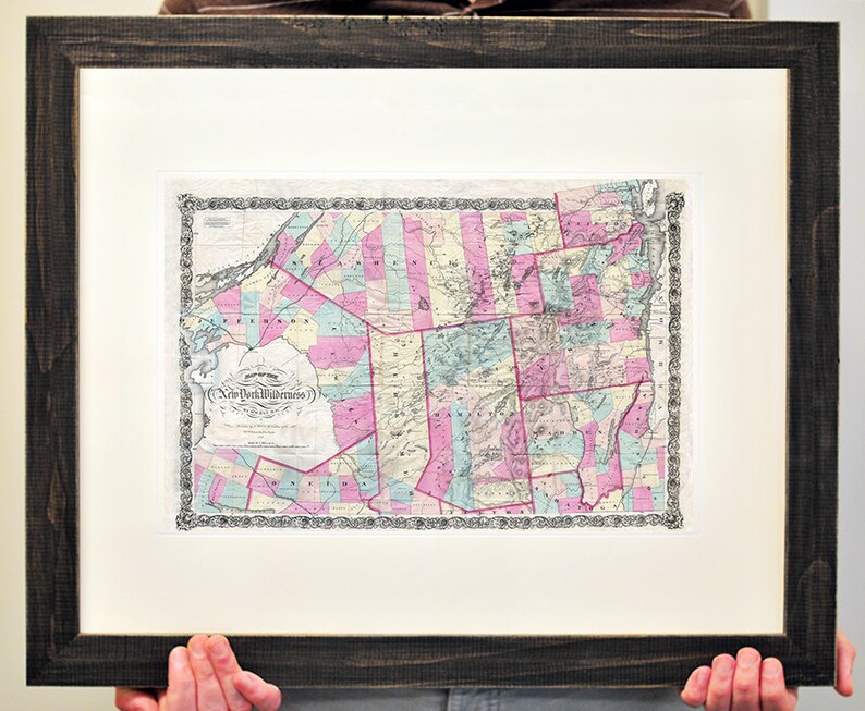 Vintage 1867 Adirondack Mountains Map Reprint image 2
