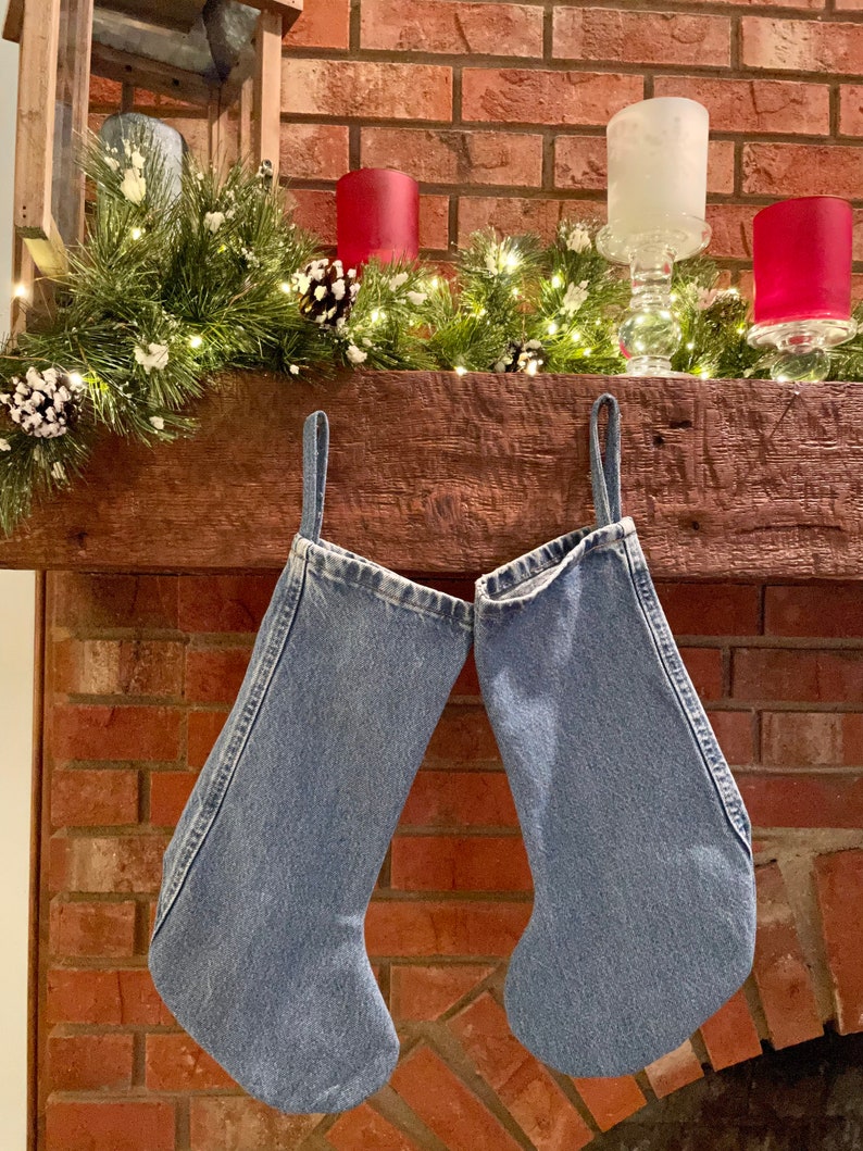 Denim blue jeans Christmas stockings image 5