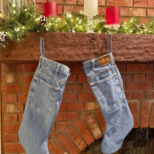 Denim blue jeans Christmas stockings image 2