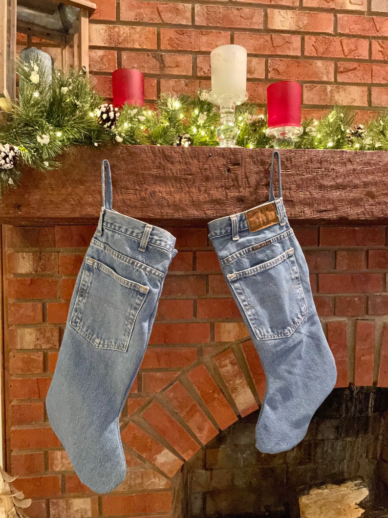 Denim blue jeans Christmas stockings image 2