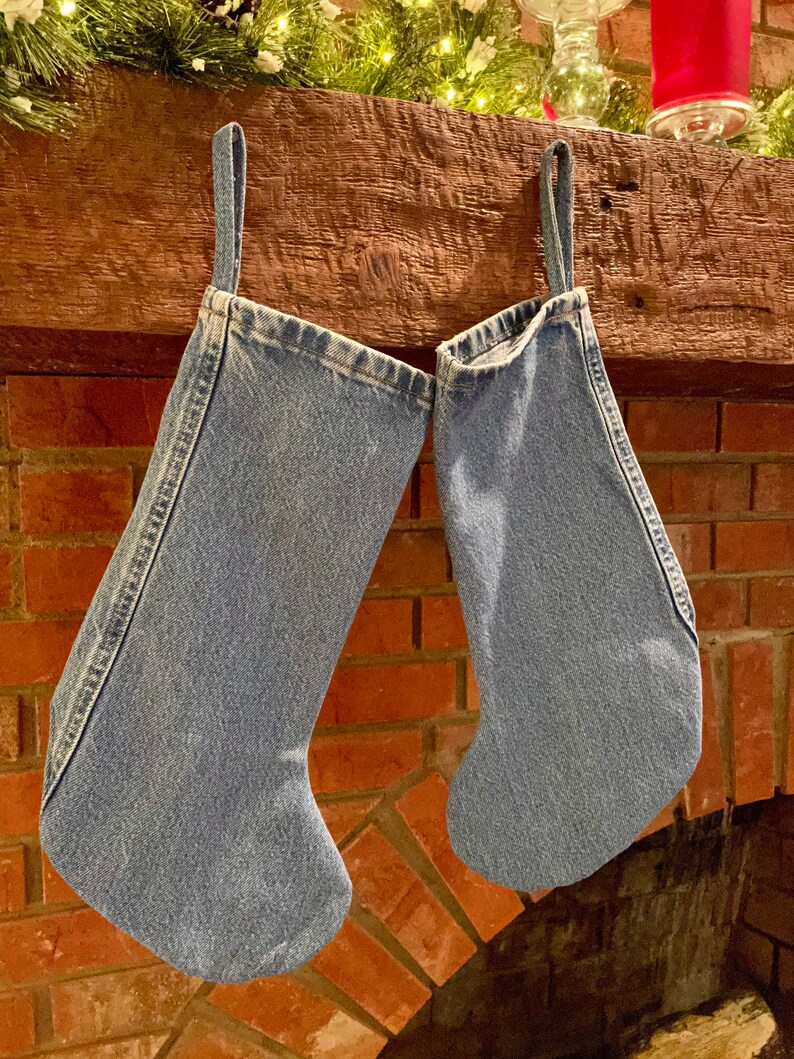 Denim blue jeans Christmas stockings image 6
