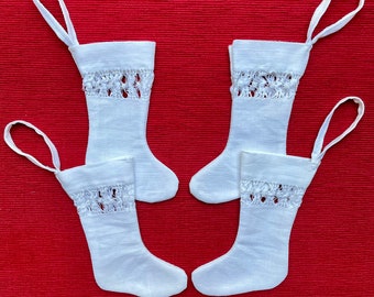 Vintage linen mini stockings