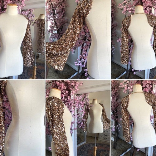 Bronze gold BOLERO sequins shrug cape +ViewMyShopFor backless lace bell sleeves dress asymmetrical skirt gemstone festival outfit bikini top