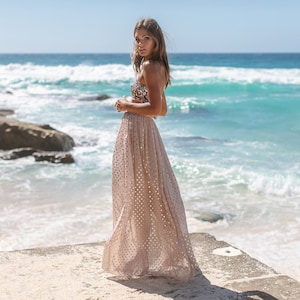 Rose gold beach dress new arrivals