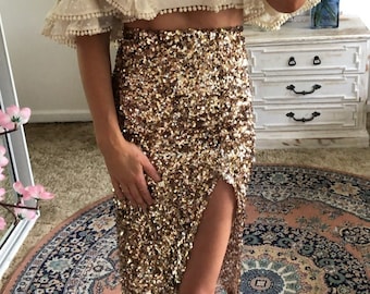 Sequins skirt midi split gold bronze +ViewMyShopFor silver flared pants lace kimono wrap dress backless shirt hens bikini bolero Kaftan