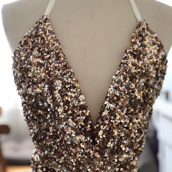 Gold Scale Sequin Bra Top